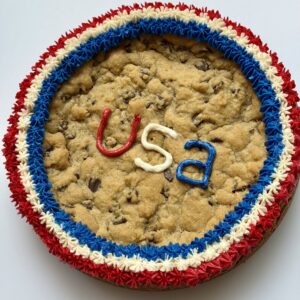 Patriotic Chocolate Chip Cookie Cake